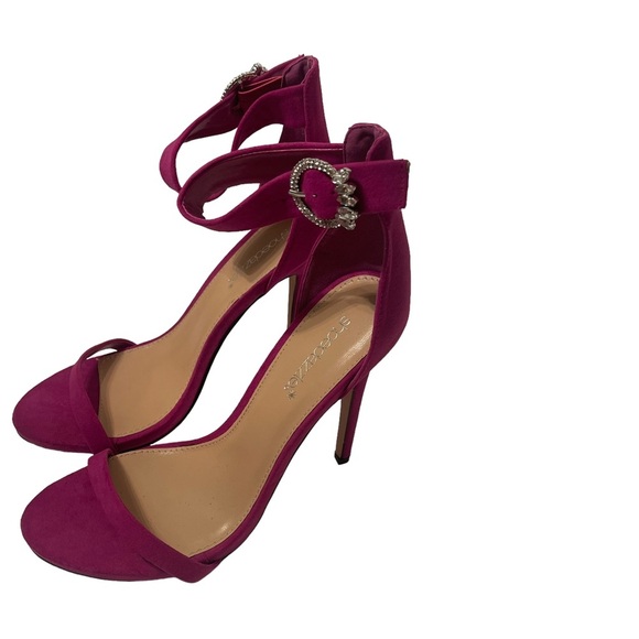 Shoe Dazzle Fuchsia Suede Stilleto Heel Shoes Size 8 - Picture 4 of 6